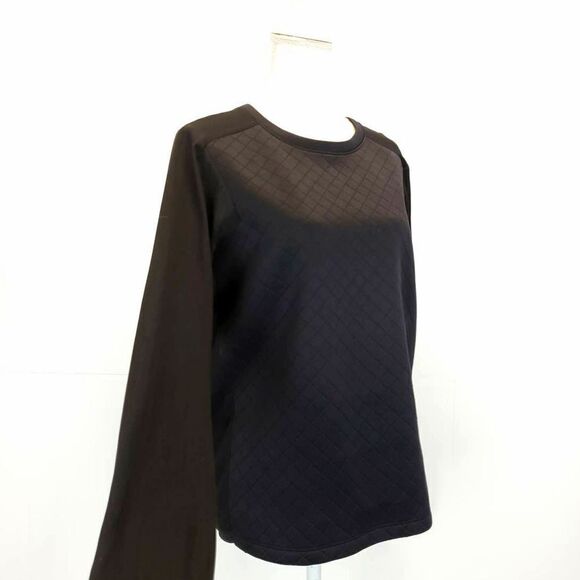 TROUVE Quilted Front Panel Black Long Sleeve Sweater - Picture 2 of 12